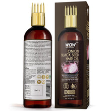 Load image into Gallery viewer, WOW Skin Science Onion Black Seed Hair Oil - WITH COMB APPLICATOR - Controls Hair Fall - NO Mineral Oil, Silicones, Cooking Oil & Synthetic Fragrance - 100 ml