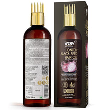 Load image into Gallery viewer, WOW Skin Science Onion Black Seed Hair Oil - WITH COMB APPLICATOR - Controls Hair Fall - NO Mineral Oil, Silicones, Cooking Oil & Synthetic Fragrance - 200 ml