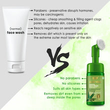 Load image into Gallery viewer, WOW Skin Science Aloe Vera Foaming Face Wash With Built-In Face Brush For Deep Cleansing - No Parabens, Sulphate, Silicones & Color - 100 ml
