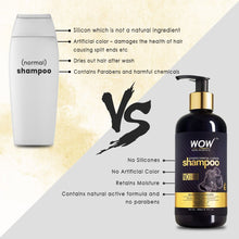 Load image into Gallery viewer, WOW Skin Science Charcoal & Keratin Shampoo - No Sulphates, Parabens, Silicones, Salt & Color - 300 ml