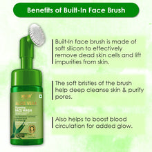 Load image into Gallery viewer, WOW Skin Science Aloe Vera Foaming Face Wash With Built-In Face Brush For Deep Cleansing - No Parabens, Sulphate, Silicones & Color - 100 ml