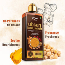 Load image into Gallery viewer, WOW Skin Science Ubtan Body Wash with Chickpea Flour, Almond Extract, Saffron & Turmeric Extracts - No Sulphate, Parabens, Silicones & Color - 250 ml