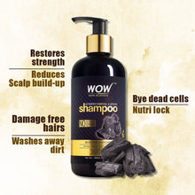 Load image into Gallery viewer, WOW Skin Science Charcoal & Keratin Shampoo - No Sulphates, Parabens, Silicones, Salt & Color - 300 ml