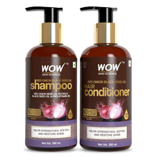 Load image into Gallery viewer, WOW Skin Science Red Onion Black Seed Oil Shampoo With Red Onion Seed Oil Extract, Black Seed Oil & Pro-Vitamin B5 - No Parabens, Sulphates, Silicones, Color & Peg - 300 ml